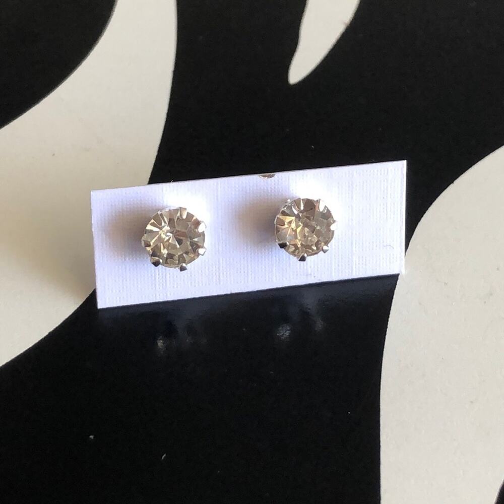 4 for $20 Clear and Silver Rhinestone Stud Earrings